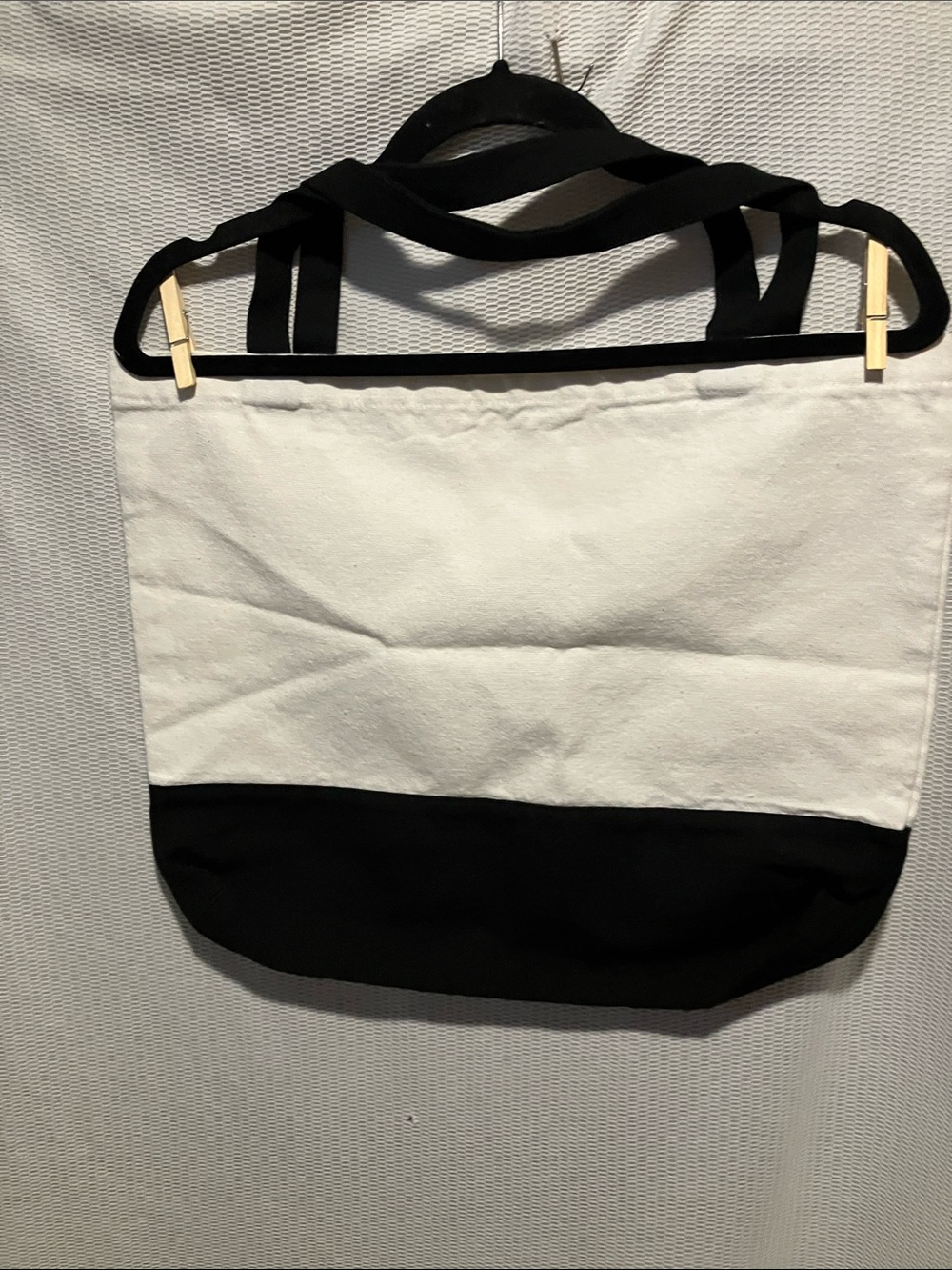 Canvas Two-Tone Floral Profile Tote Bag - Black & White - Picture 4 of 6